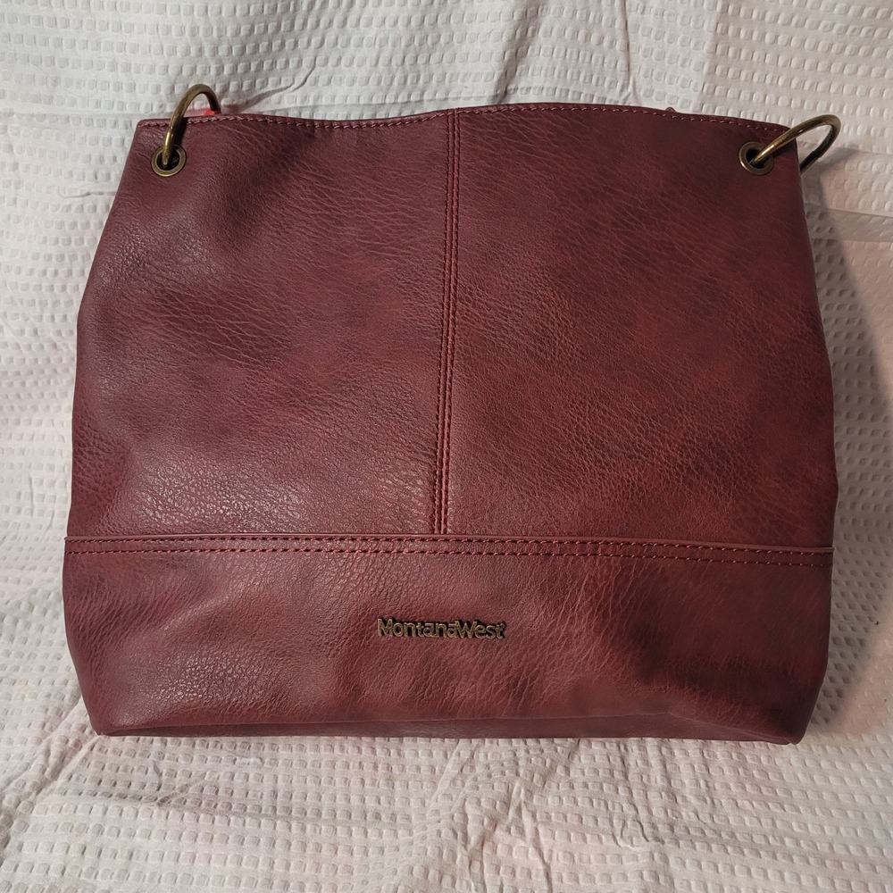 Montana West Select Burgundy Pebbled Faux Leather Hobo Shoulder Bag MWC-047BDY